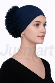 Pamuklu Fırfırlı Topuz Bonesi (Kaymaz - Dikişsiz - Silikonlu)