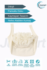 Dikişli Fırfırlı Topuz Bonesi ( Pamuklu - Kaymayan Tasarım )