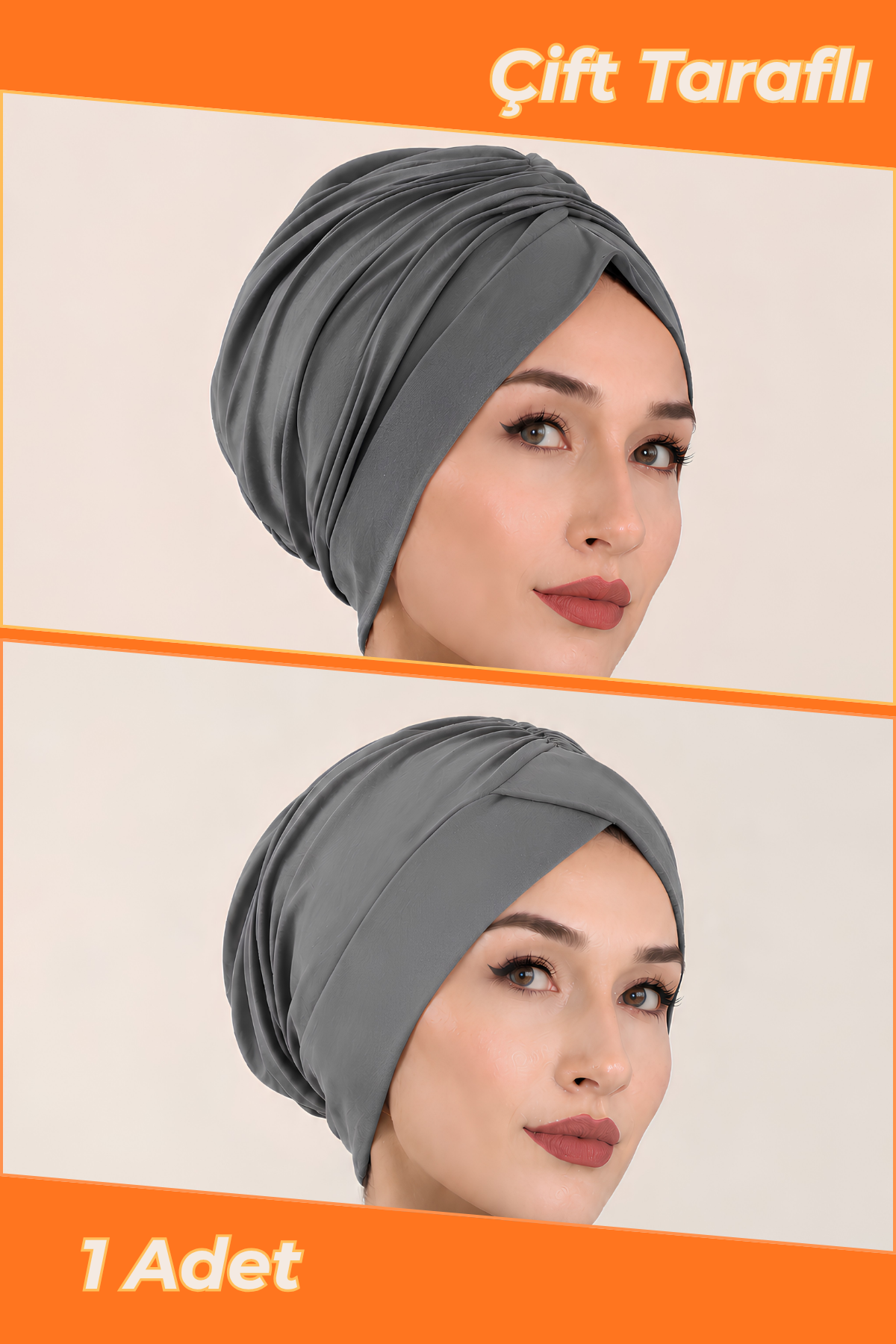 Çift Taraflı Kullanılabilen Sandy Tesettür Bone (Gri)