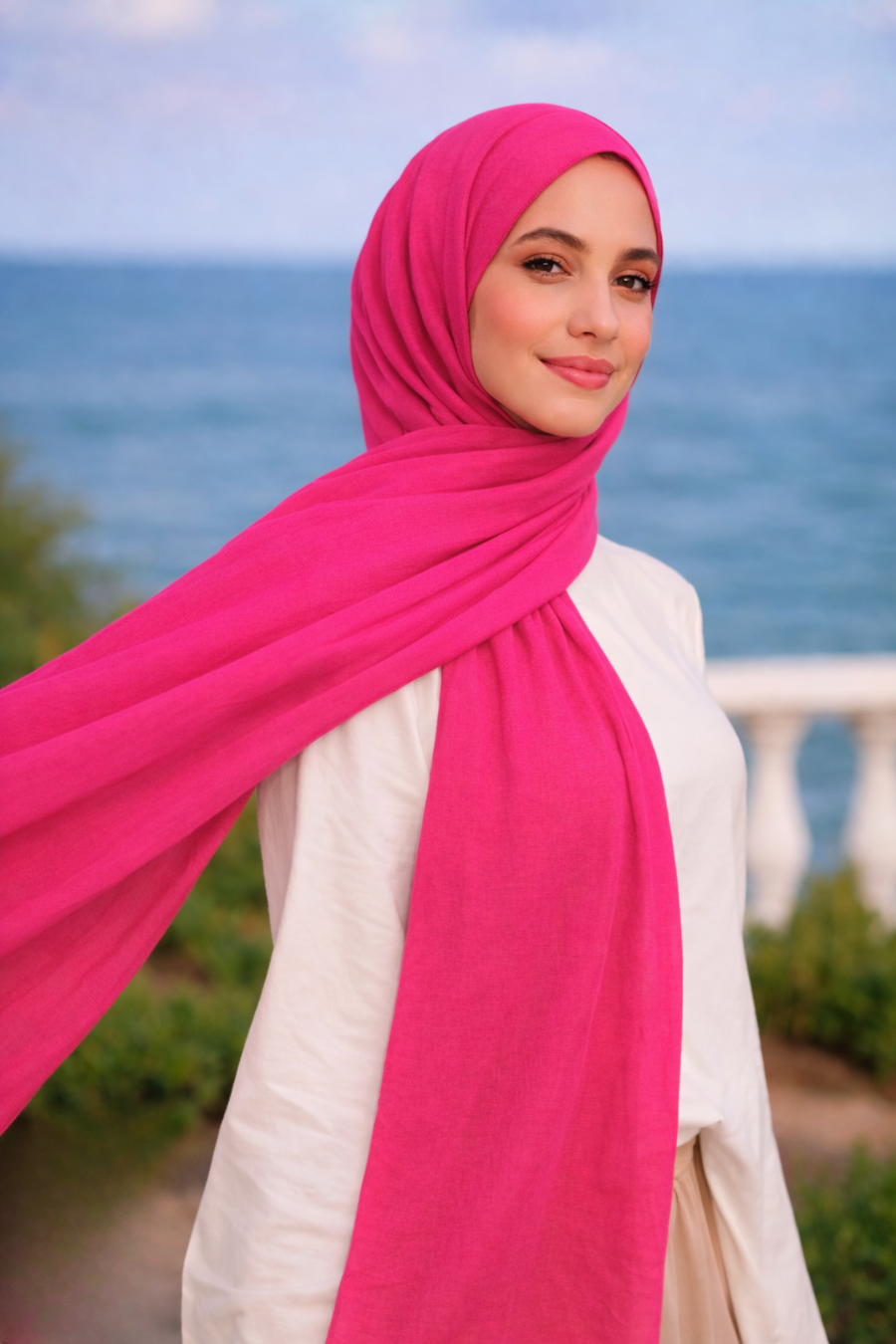 Bambu Kraş Şal (Pamuklu - Ütü Gerektirmeyen Kırışık Doku)