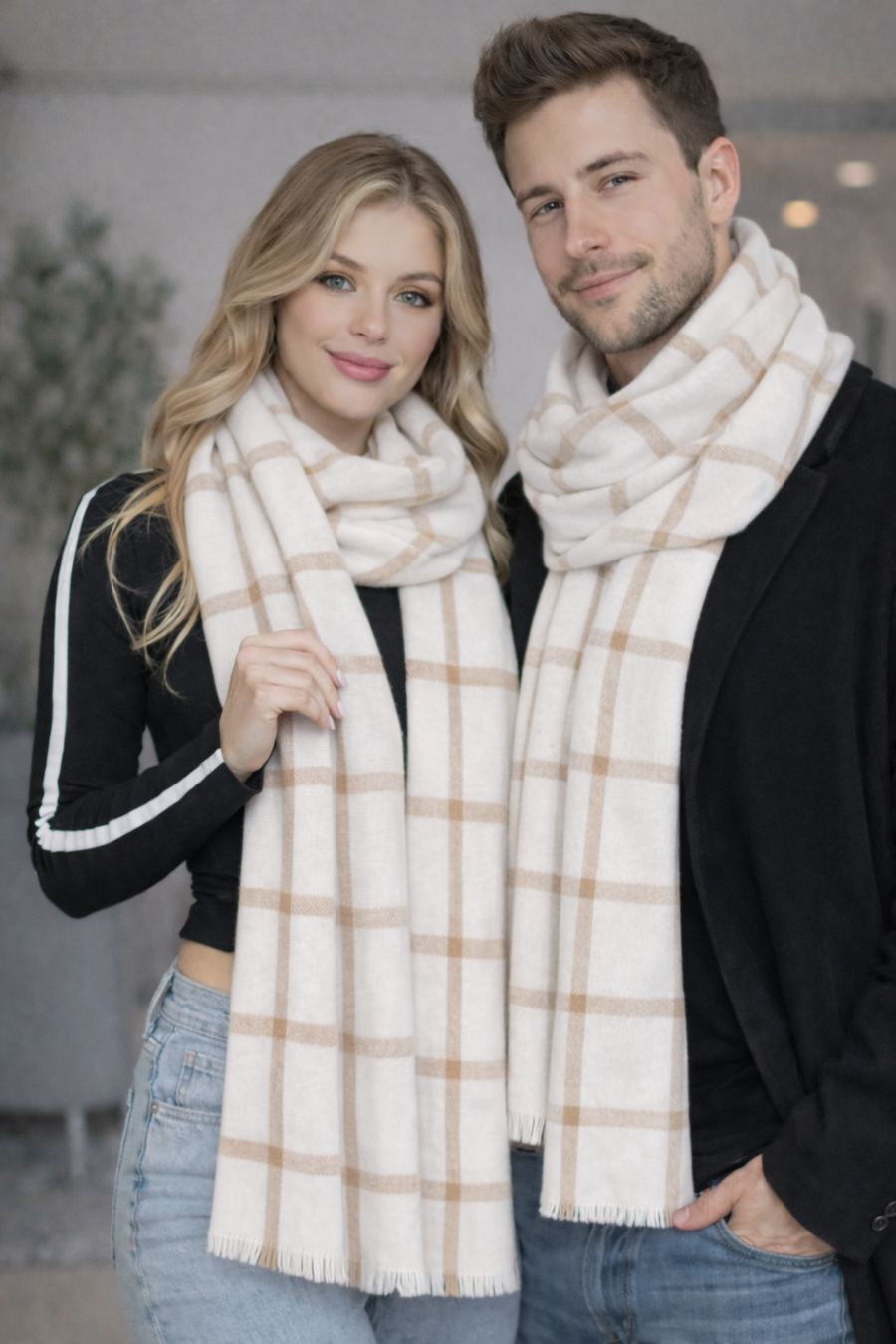 Unisex Omuz Şalı (Yün Akrilik Karışımı)