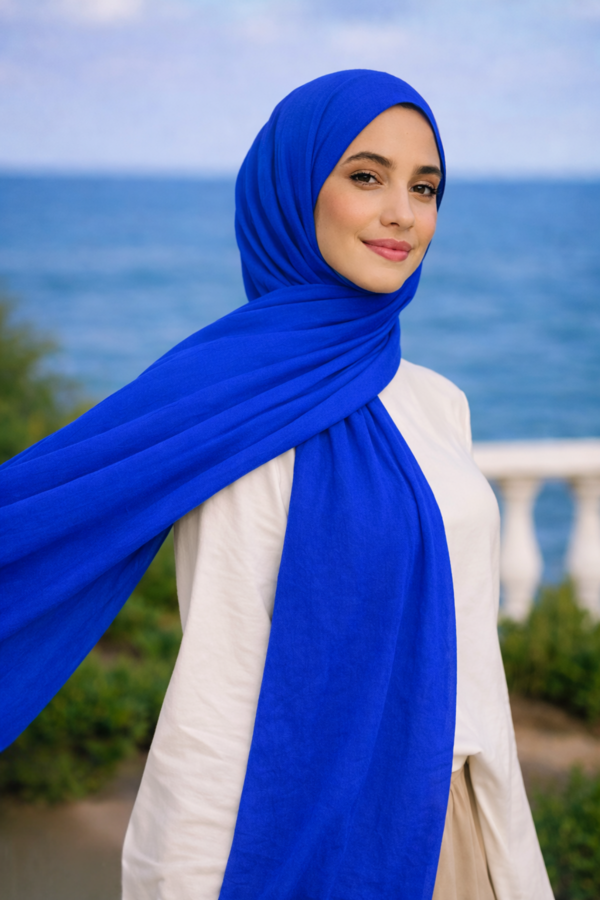 Bambu Kraş Şal (Pamuklu - Ütü Gerektirmeyen Kırışık Doku)