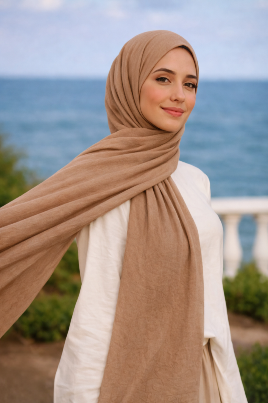 Bambu Kraş Şal (Pamuklu - Ütü Gerektirmeyen Kırışık Doku)