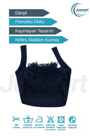 Dikişli Fırfırlı Topuz Bonesi ( Pamuklu - Kaymayan Tasarım )