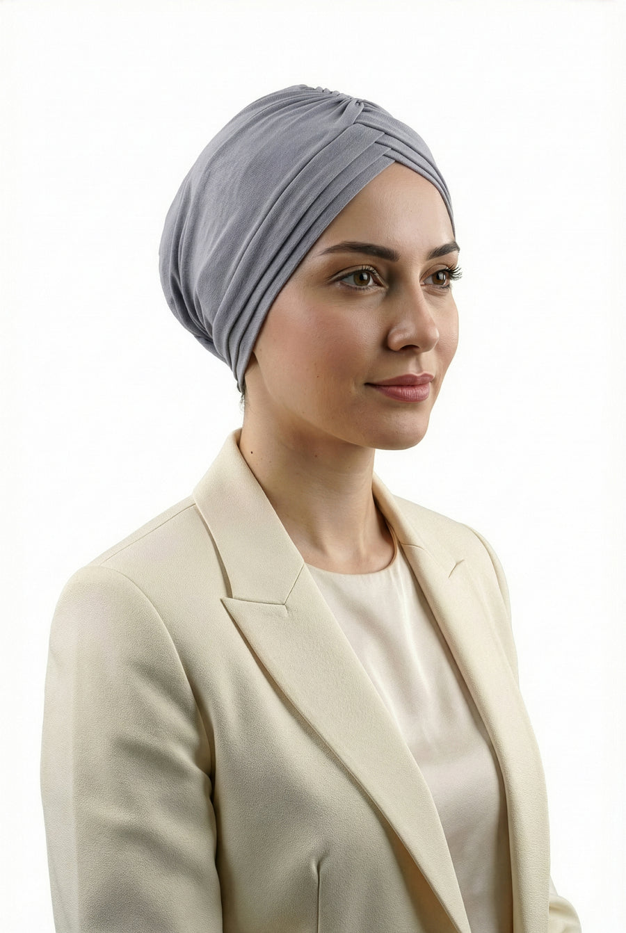 Çapraz 3 Bantlı Tesettür Bonesi (Gri)