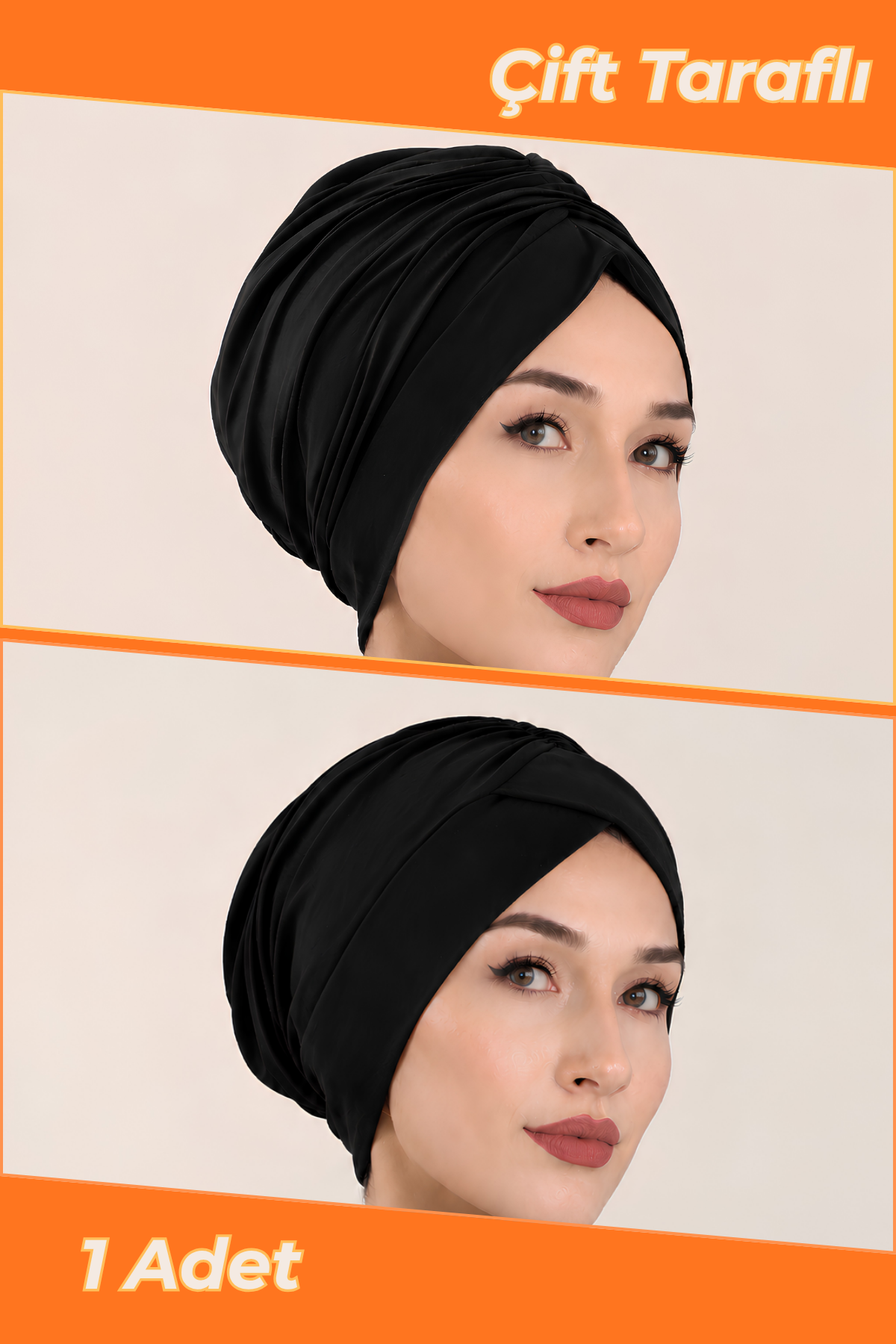 Çift Taraflı Kullanılabilen Sandy Tesettür Bone (Siyah)