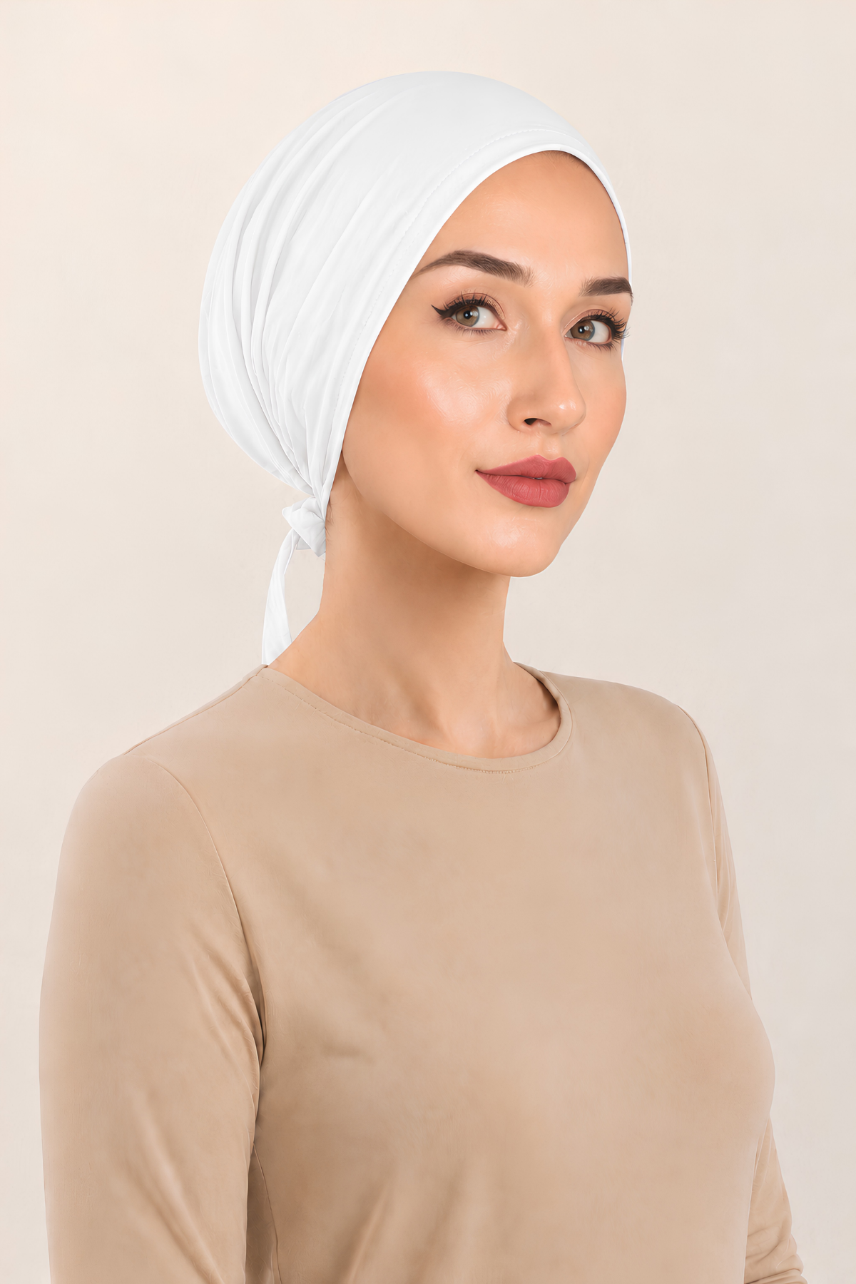 Kaymayan Tesettür Bonesi (Beyaz)