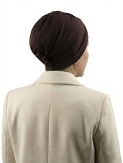 Çapraz 3 Bantlı Tesettür Bonesi (Kahverengi)