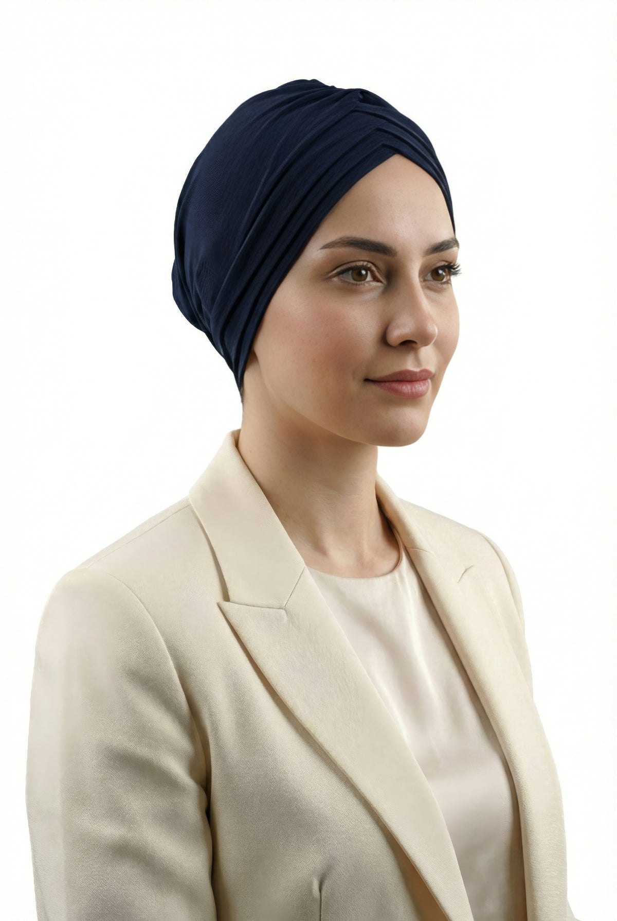 Çapraz 3 Bantlı Tesettür Bonesi (Lacivert)