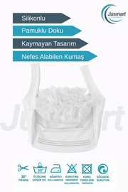 Pamuklu Fırfırlı Topuz Bonesi (Kaymaz - Dikişsiz - Silikonlu)