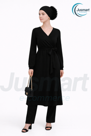 Dikişli Fırfırlı Topuz Bonesi ( Pamuklu - Kaymayan Tasarım )