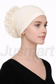 Pamuklu Fırfırlı Topuz Bonesi (Kaymaz – Dikişsiz - Silikonlu)