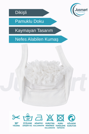 Dikişli Fırfırlı Topuz Bonesi ( Pamuklu - Kaymayan Tasarım )