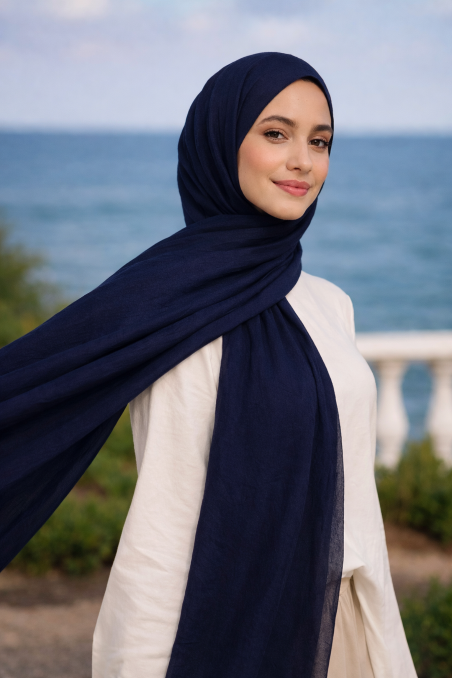 Bambu Kraş Şal (Pamuklu - Ütü Gerektirmeyen Kırışık Doku)