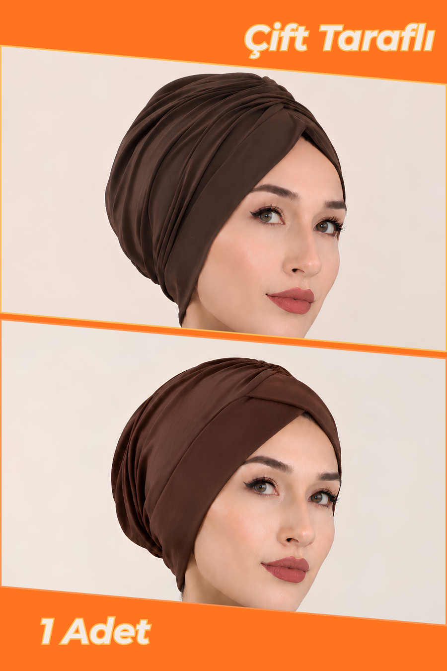 Çift Taraflı Kullanılabilen Sandy Tesettür Bone (Kahverengi)