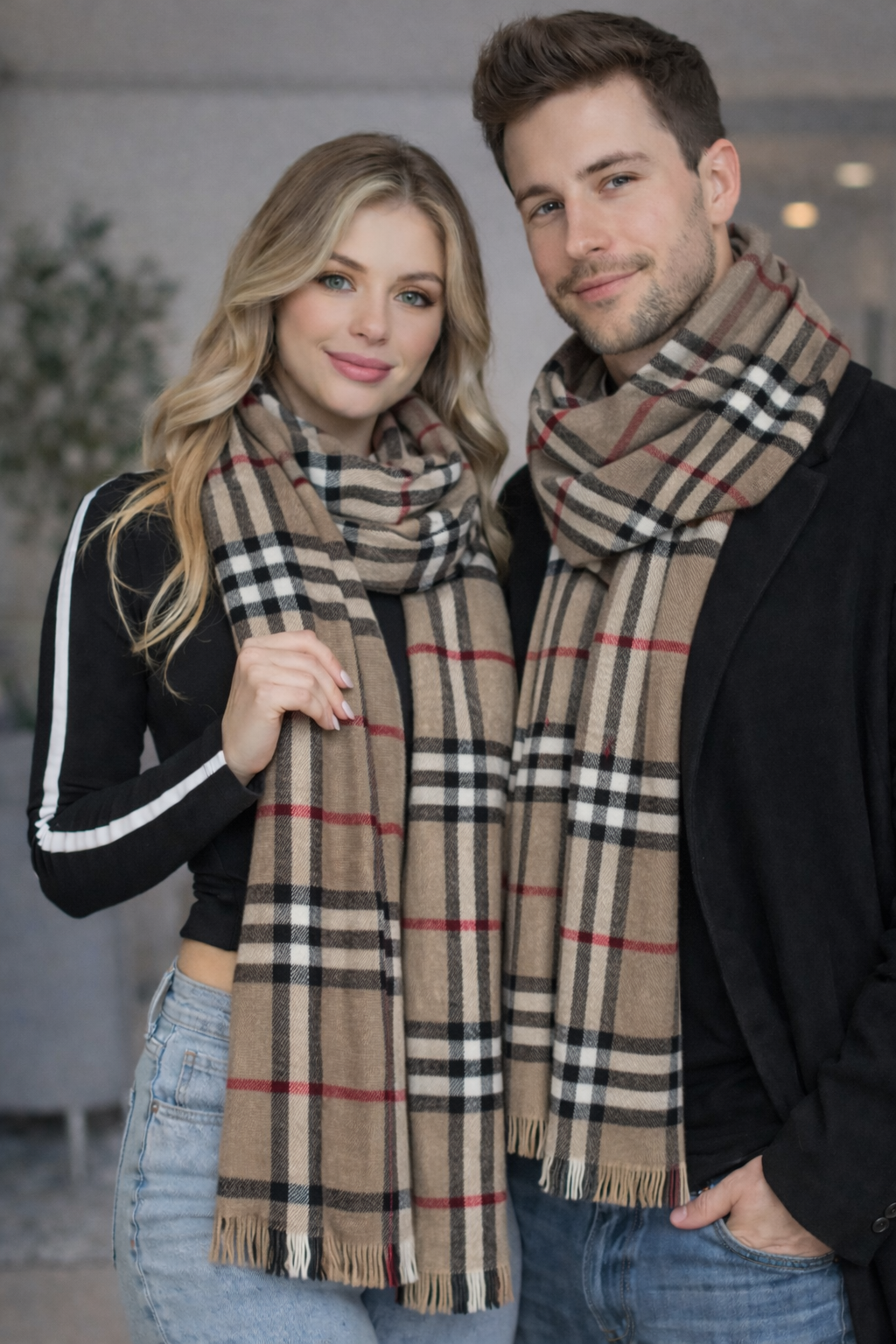 Unisex Omuz Şalı (Yün Akrilik Karışımı)